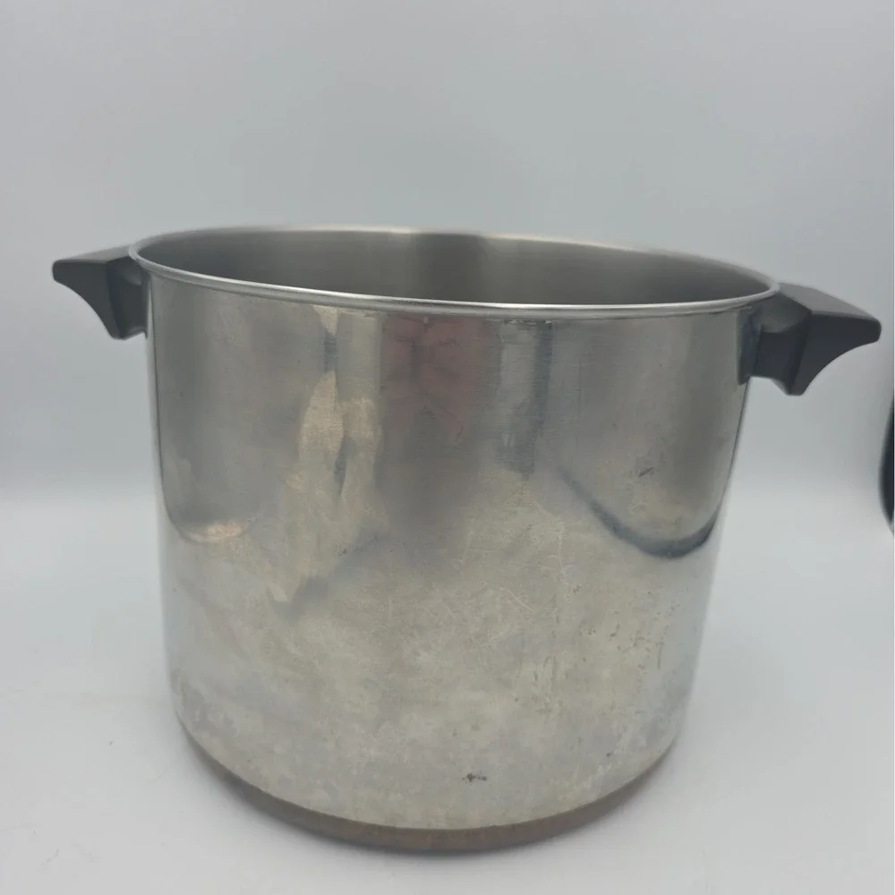 Vintage Revere Ware 8 Qt Stock Pot Copper Clad Clinton IL USA -No Lid-
